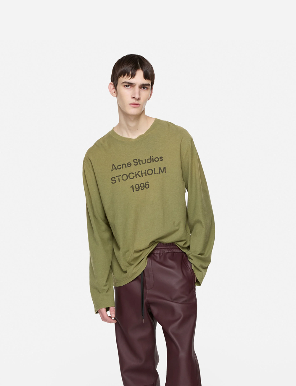 Acne Studios Logo Long Sleeve T-shirt "Olive"