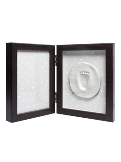 Набор Лапочка Слепки ножек и ручек вашего малыша двойная корич рамка со стеклом