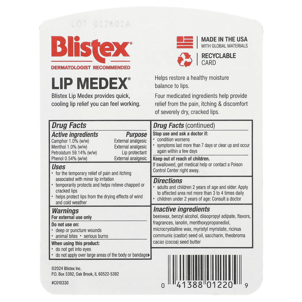 Blistex, Lip Medex®, 3 баночки по 7,08 г (0,25 унции)