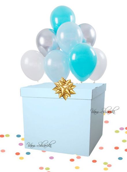 Коробка №5 "Голубая на 8 гелиевых шаров"