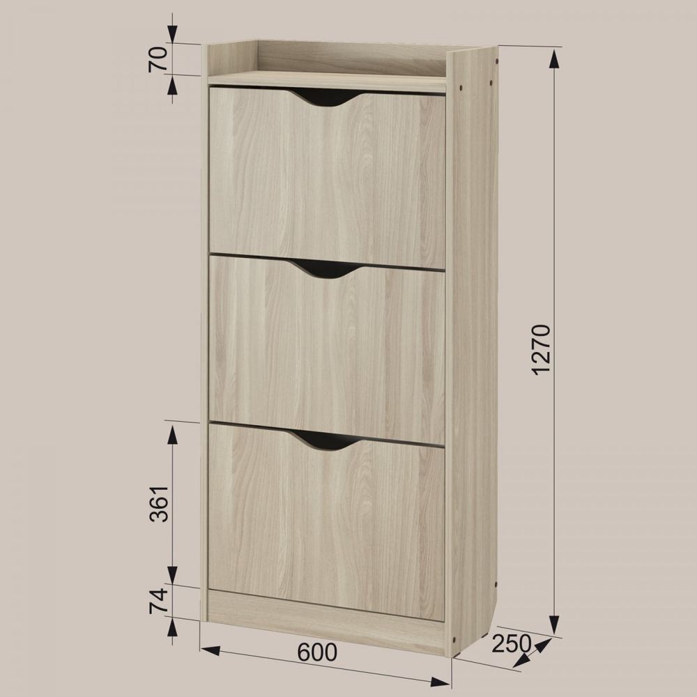 Обувница ШО-63 Б шимо светлый