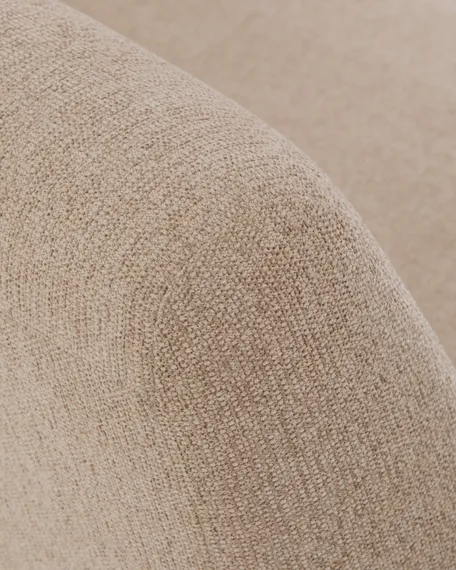 Двухместный диван Amsen, светло-коричневый с подлокотниками из шпона ореха