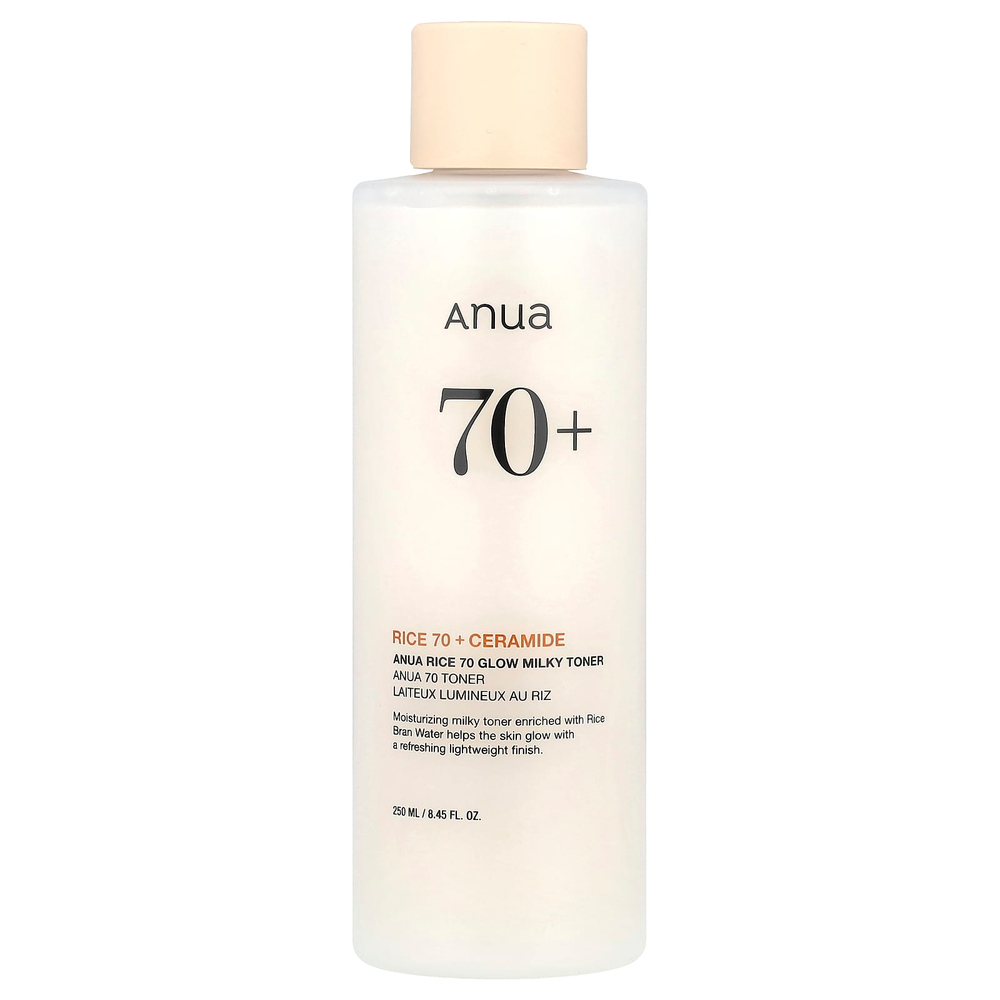 Anua, Rice 70 Glow Milky Toner, 250 мл (8,45 жидк. Унции)