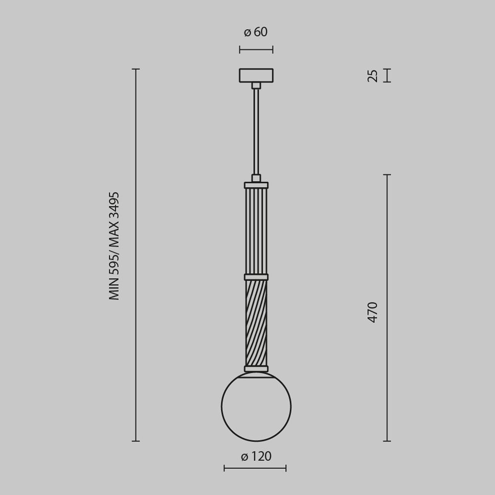 Светильник подвесной Maytoni Teatro MOD287PL-01BS