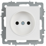 BRITE Розетка 1-местная без заземления с защитными шторками 10А РСш10-2-БрАБ арктический белый IEK