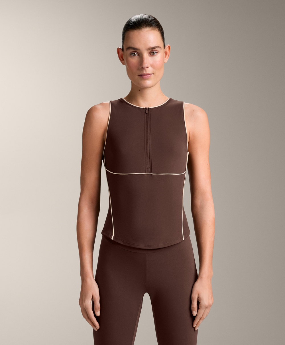 Oysho Топ Comfortlux без рукавов, коричневый