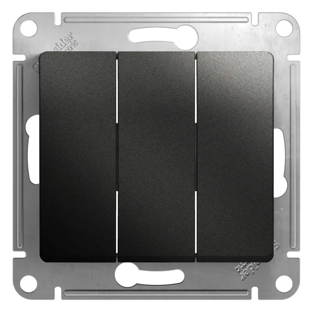 GLOSSA 3-клавишный ВЫКЛЮЧАТЕЛЬ, сх.1+1+1, 10АХ, механизм, АНТРАЦИТ