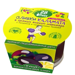 Оливки Каламата с косточкой в винном маринаде с паприкой и травами 28Olives, 150 г, упаковка спереди