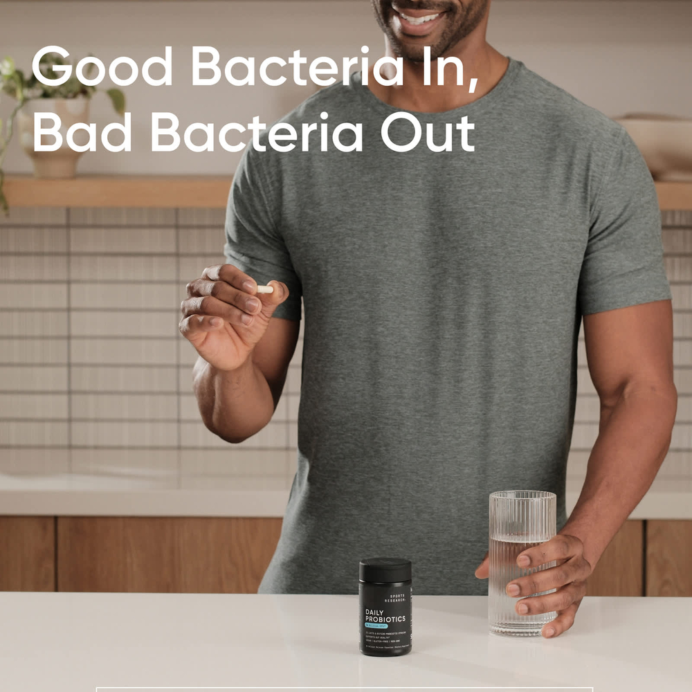 Sports Research, пробиотики с отсроченным высвобождением для ежедневного приема, 60 млрд КОЕ, 30 растительных капсул