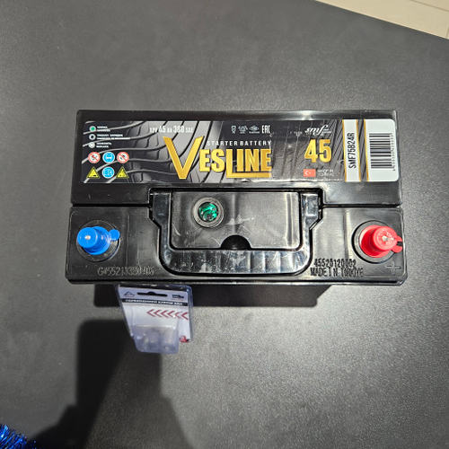 Аккумулятор VESLINE ASIA 45Ah (380 SAE) SMF75B24R (обр.поляр., переходники клемм в комплекте)