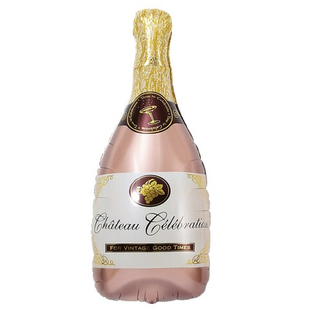 Фольгированный шар-фигура «Бутылка Шампанского» розовое золото, 102 см