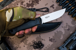 Туристический нож Nikki D2 StoneWash G10 Черный
