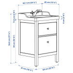 Тумба для ванной - HEMNES / RUTSJÖN /RUTSJОN IKEA/ ХЕМНЕС/РУТСЕН ИКЕА, 62х49х95 см, белый