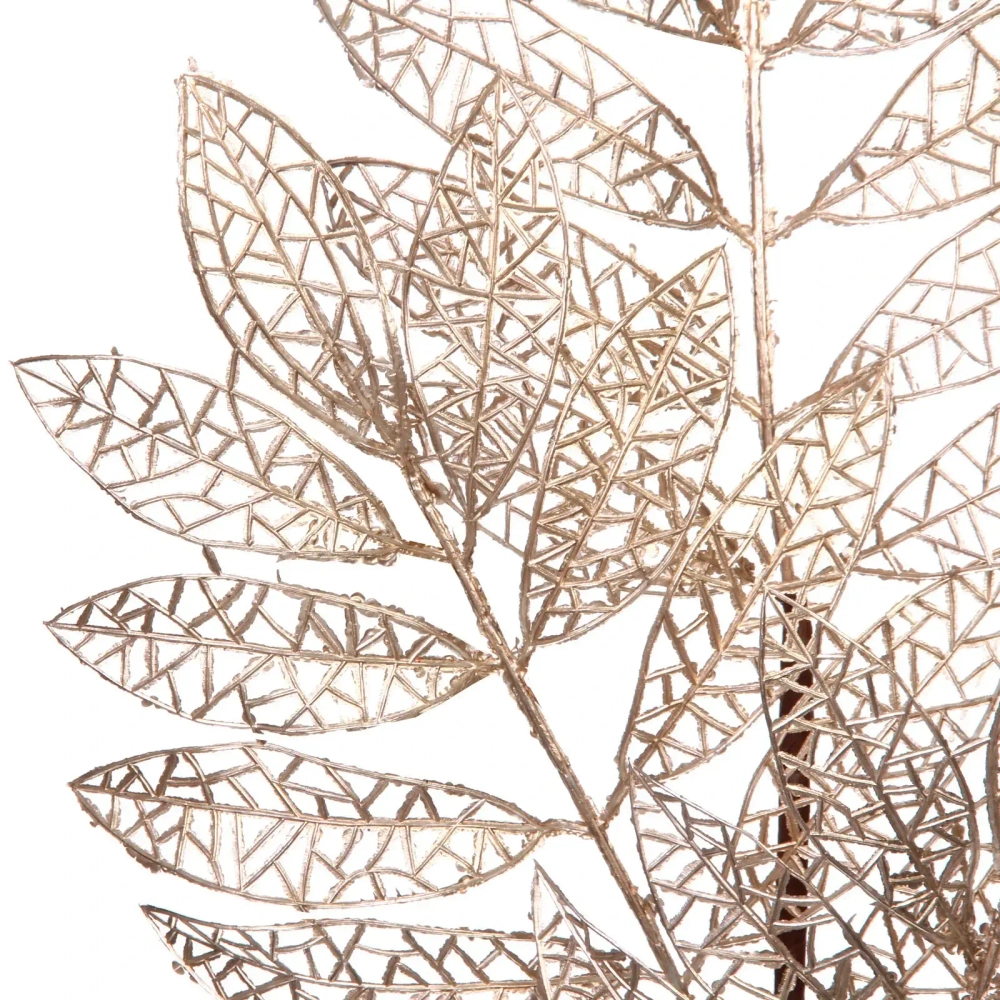 Ветка декоративная «Зимние листья» 85 см, Шампань