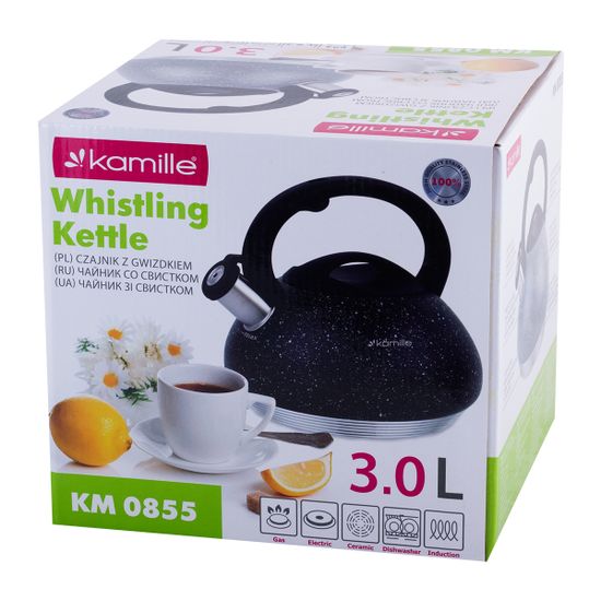 Чайник 3 л. из нержавеющей стали со свистком Kamille KM-0855