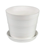 Кашпо "Классик" с поддоном 0,6 л (цвет белый)