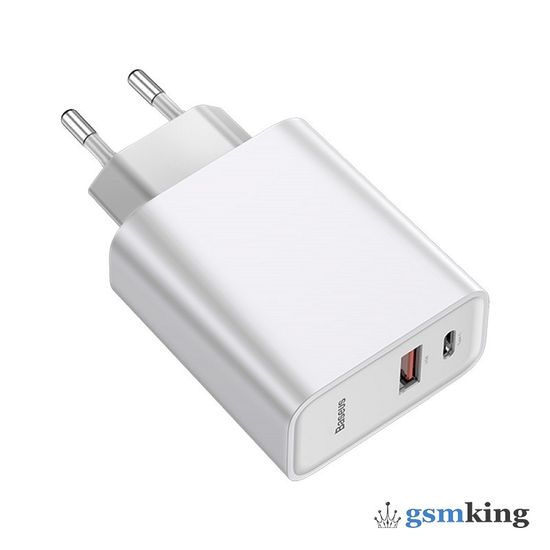 Baseus Speed PPS Quick Charger C+U 30W (With 1M C to C Cable) EU White TZCAFS-A02