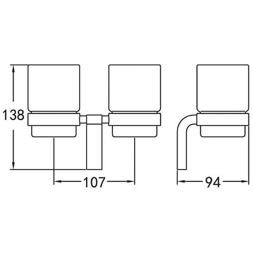 Стакан для зубных щеток Cezares Ultima CZR-F-8930A двойной Хром