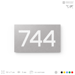 Номер на дверь 744, табличка на дверь для офиса, квартиры, кабинета, аудитории, склада, серая 120х70 мм, Айдентика Технолоджи