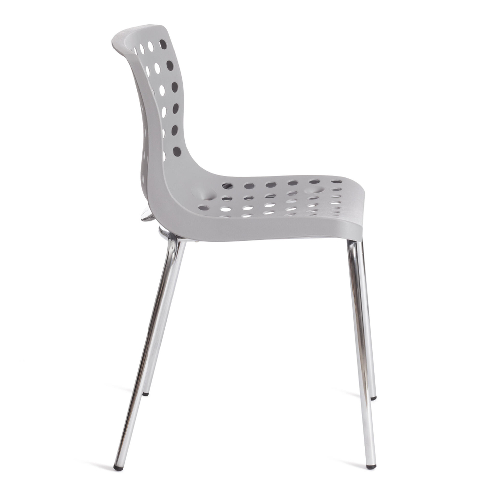 Стул SKALBERG (mod. C-084-A) металл/пластик, 46 х 56 х 79 см, Grey (серый) / Chrome (хром)