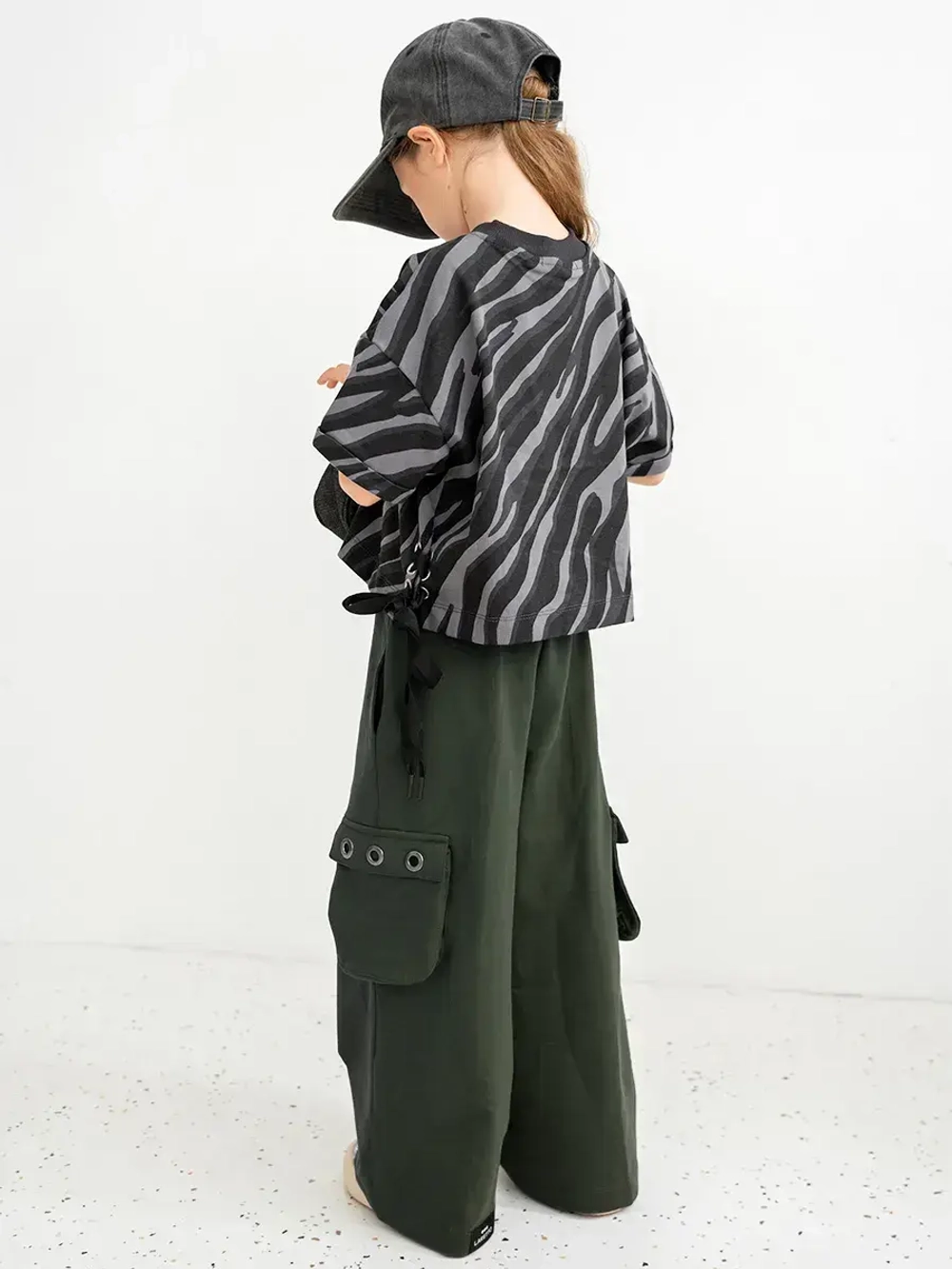 Штаны для девочки карго с карманами