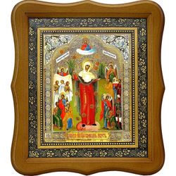Икона Божьей Матери Всех скорбящих радость на холсте.