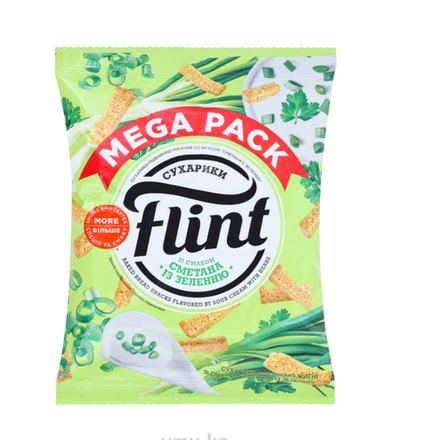 Сухарики Flint Сметана с зеленью 100 гр