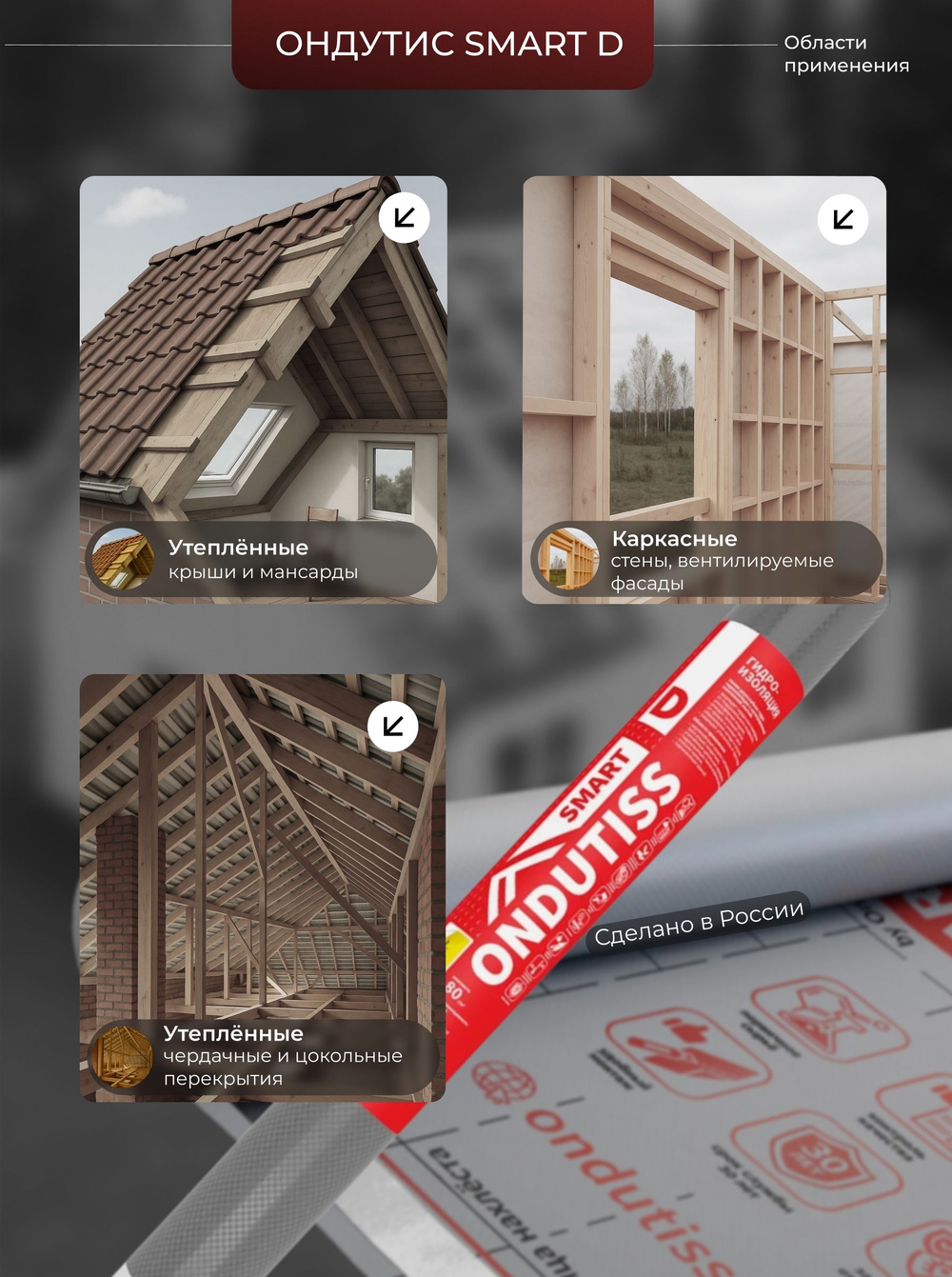 ONDUTISS SMART D (70м2) / ОНДУТИС СМАРТ Д плёнка строительная гидроизоляционная