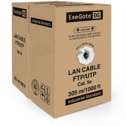 Exegate EX261518RUS Кабель UTP 4 пары кат.5e Exegate Special CCA, 26AWG, бухта 305м, серый, PVC