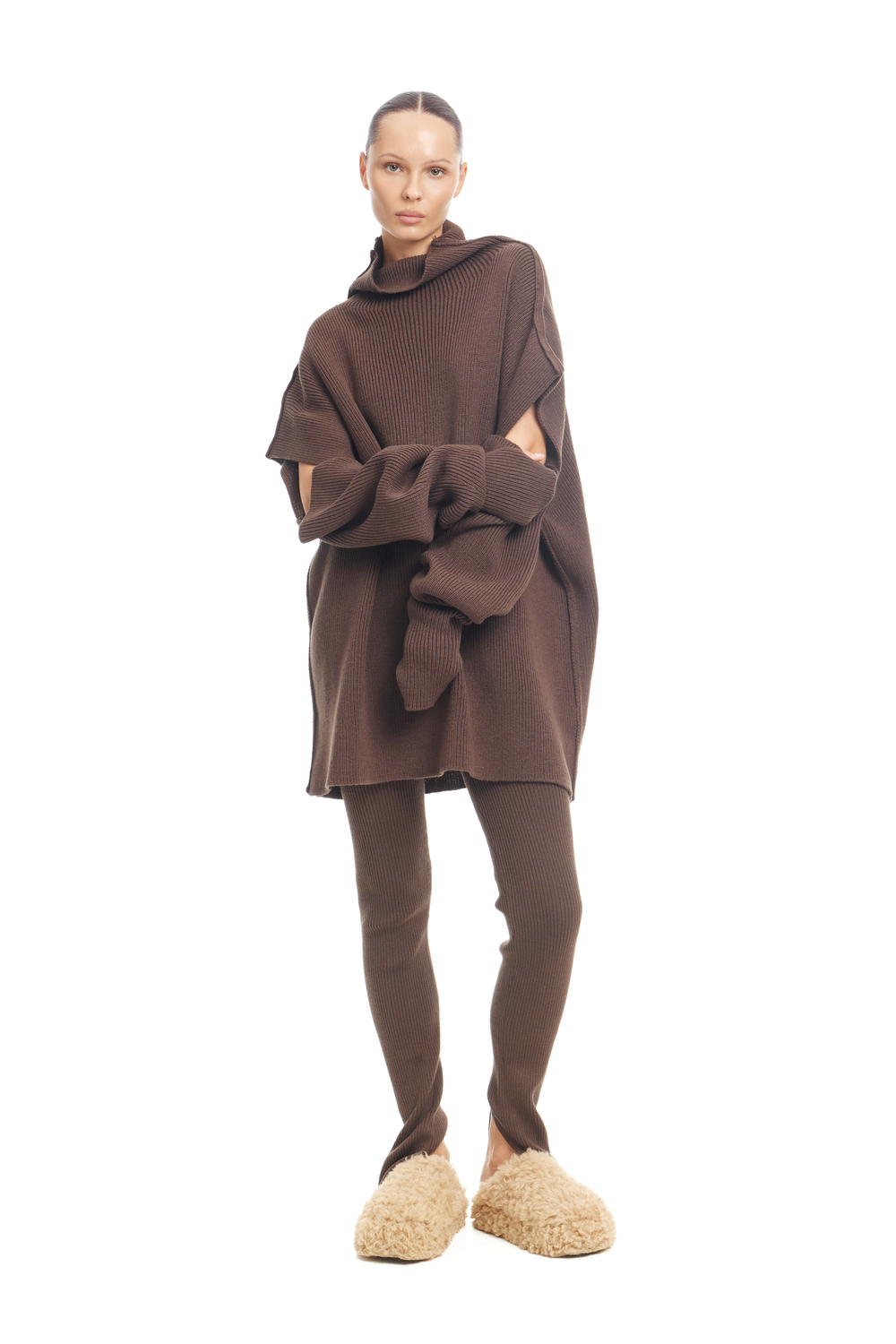 Джемпер с отстегивающимися рукавами WARM UP Brown