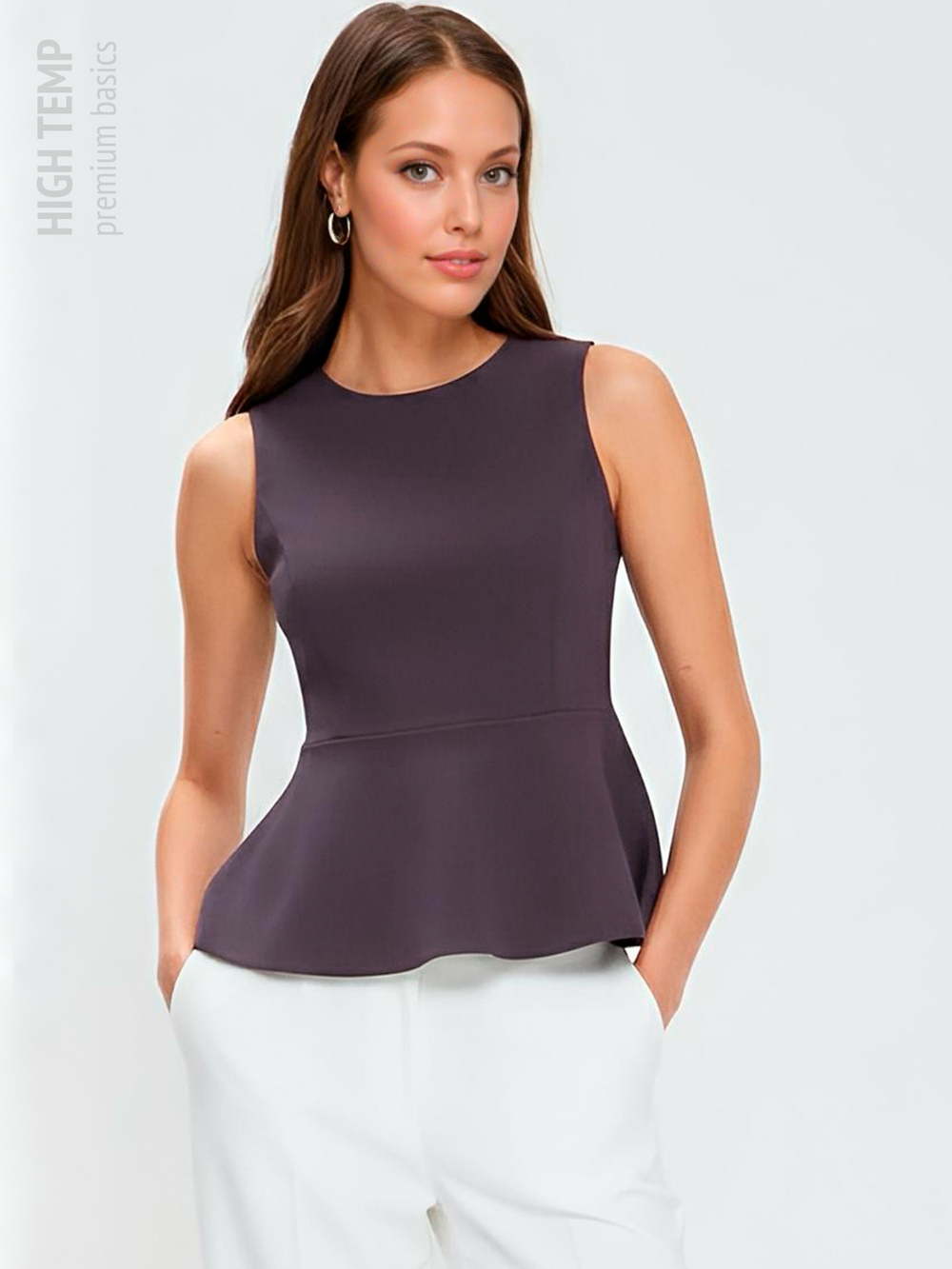 Вечерний топ-блузка с баской