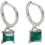 Серьги из гиппоалергенного сплава «ЛАТТИ», глубокий зеленый, цвет серебро и золото, 2,5см