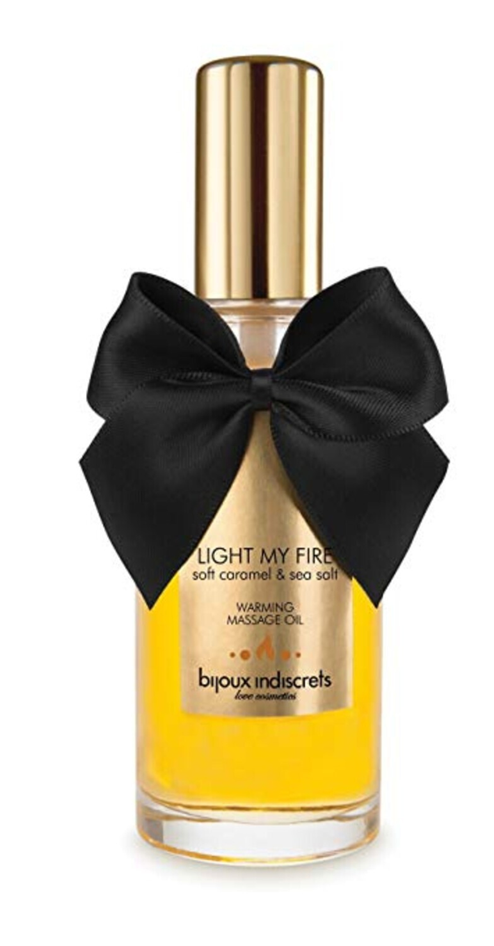 Разогревающее массажное масло Bijoux Indiscrets Light My Fire, соленая карамель, 100 мл