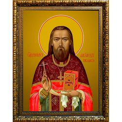 Александр Вислянский священномученик, пресвитер. Икона на холсте.