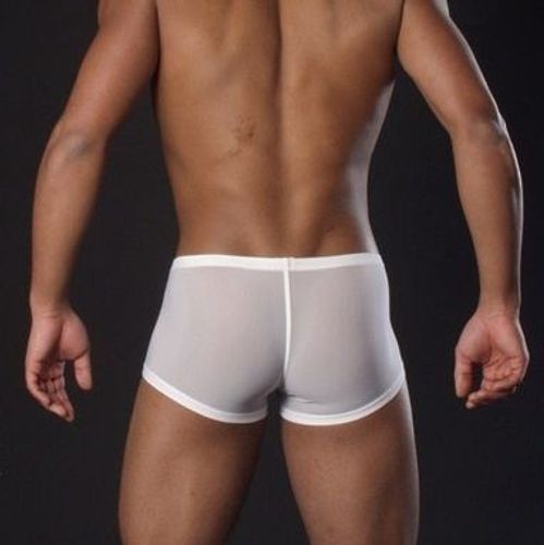 Мужские трусы хипсы прозрачные белые Manstore Bungee Pants Hysterie White