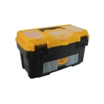 Ящик для инструментов АТЛАНТ 18' (с консолью и секциями) черный с желтым 0,25,235х0,43м