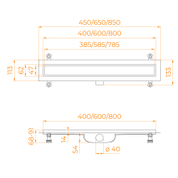 Душевой лоток Drain Leo-11 (400)