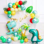 Шар (34''/86 см) Фигура, Динозаврик в короне, Светло-зеленый, 1 шт.