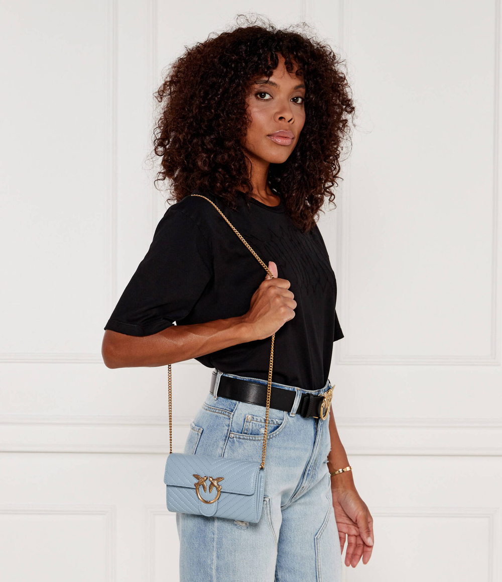 Кожаный кошелек LOVE ONE WALLET C Pinko - голубой(100062 A0GK)