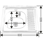 Мойка 6060L MELANA 0.8/180 накладная прямоугольная 006 t L (*10)