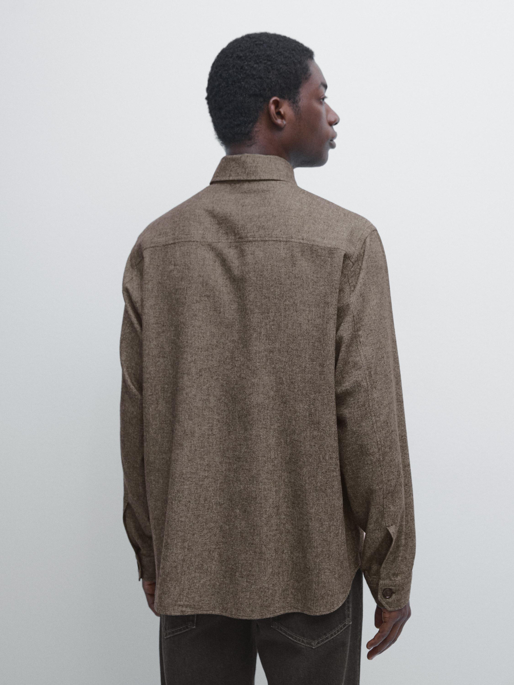 Massimo Dutti Тонкая кашемировая куртка с карманами, коричневый