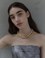 крупное колье tre из серебряного гематита