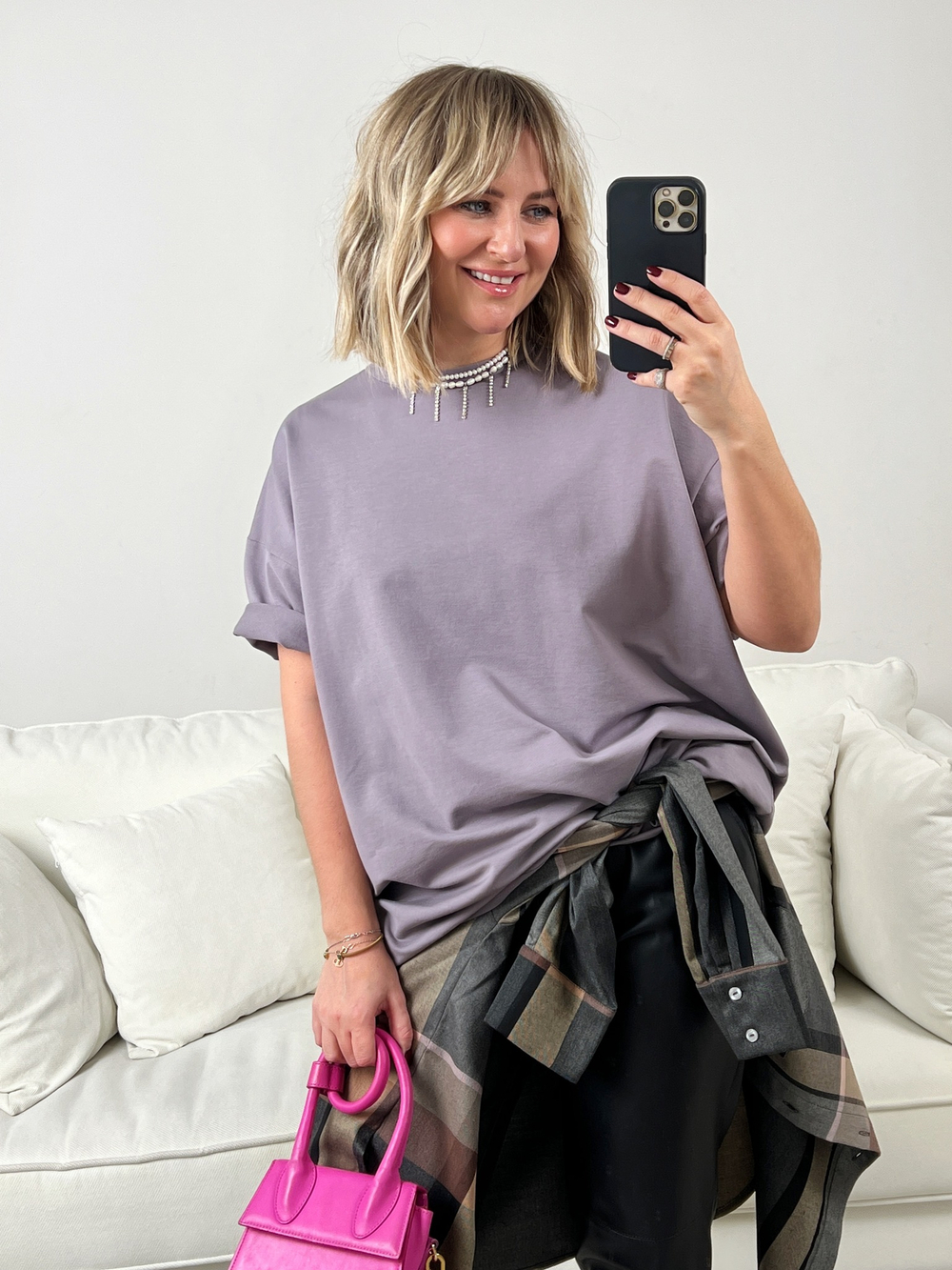 Удлиненная футболка графит 2