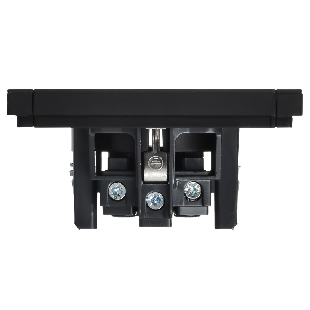 FORTE&PIANO Розетка 1-местная с заземлением с защитными шторками винтовое крепление 16А FP115M металл черный IEK