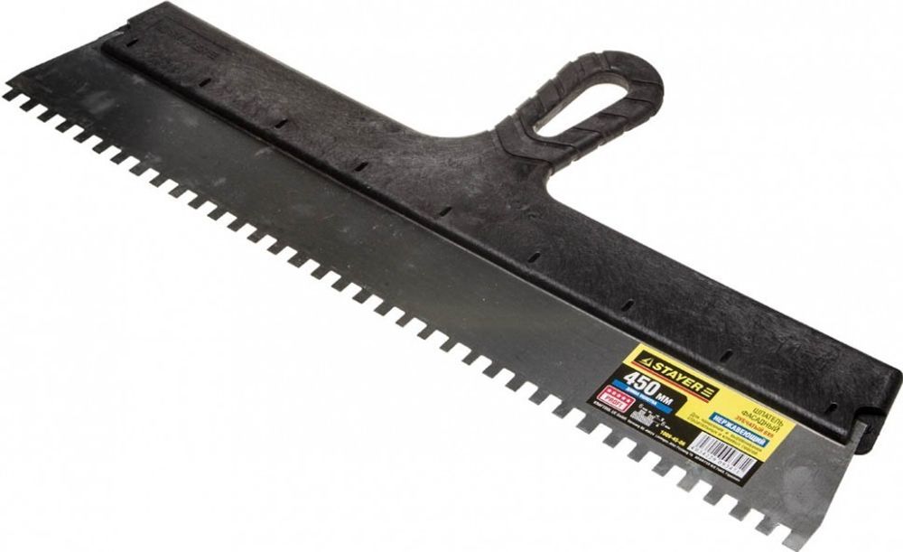 Шпатель STAYER PROFESSIONAL зубчатый, 450мм