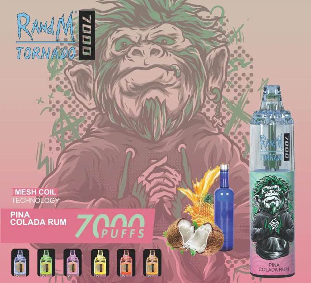 RandM Tornado 7000 - Pina Colada Rum (5% nic)