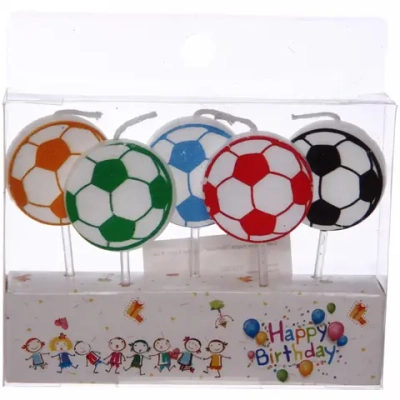 Свечи для торта «Мячики» (набор 5 шт) 8 см