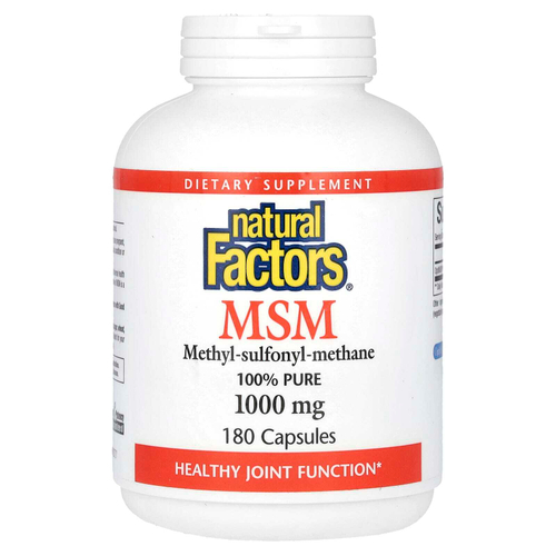 Natural Factors, МСМ, метилсульфонилметан, 1000 мг, 180 капсул