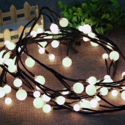 Светодиодная новогодняя гирлянда ЭРА ЕNIG - 24 Жемчужная ветвь, нить, 2,4 м, холодный свет, 72 LED