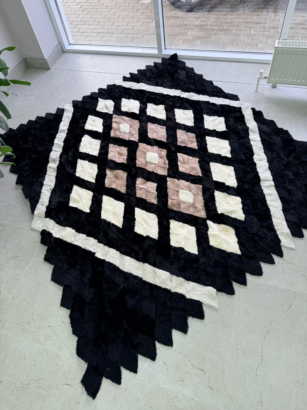 Покрывало меховое ковер из шкуры овчины